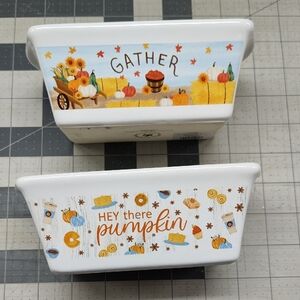 Festive Pumpkin Themed Ceramic Loaf Pans-new